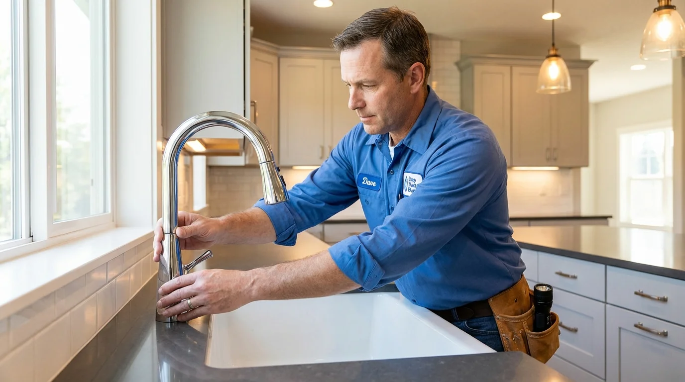 Kitchen faucet installation by Johns Plumbing LLC in Macomb